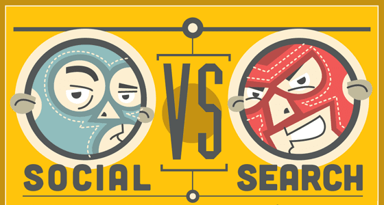 Social vs Search in a Mexican Wrestling Match [Infographic]