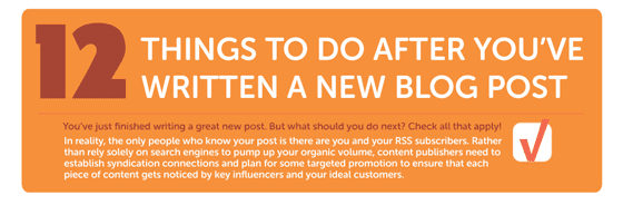 Checklist: 12 Things You *Must* do After Writing a New Blog Post [with Infographic]
